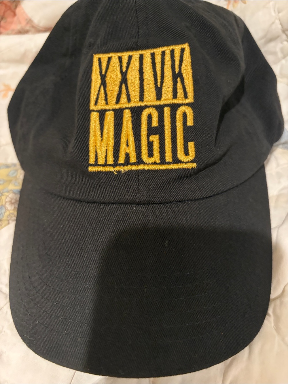 Bruno Mars 24K Magic Concert Tour Merchandise Black Gold Embroidered Cap